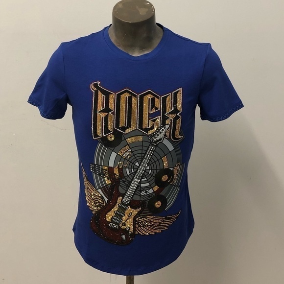 laverita Other - Laverita tshirt crewneck royal slimfit rhinestone